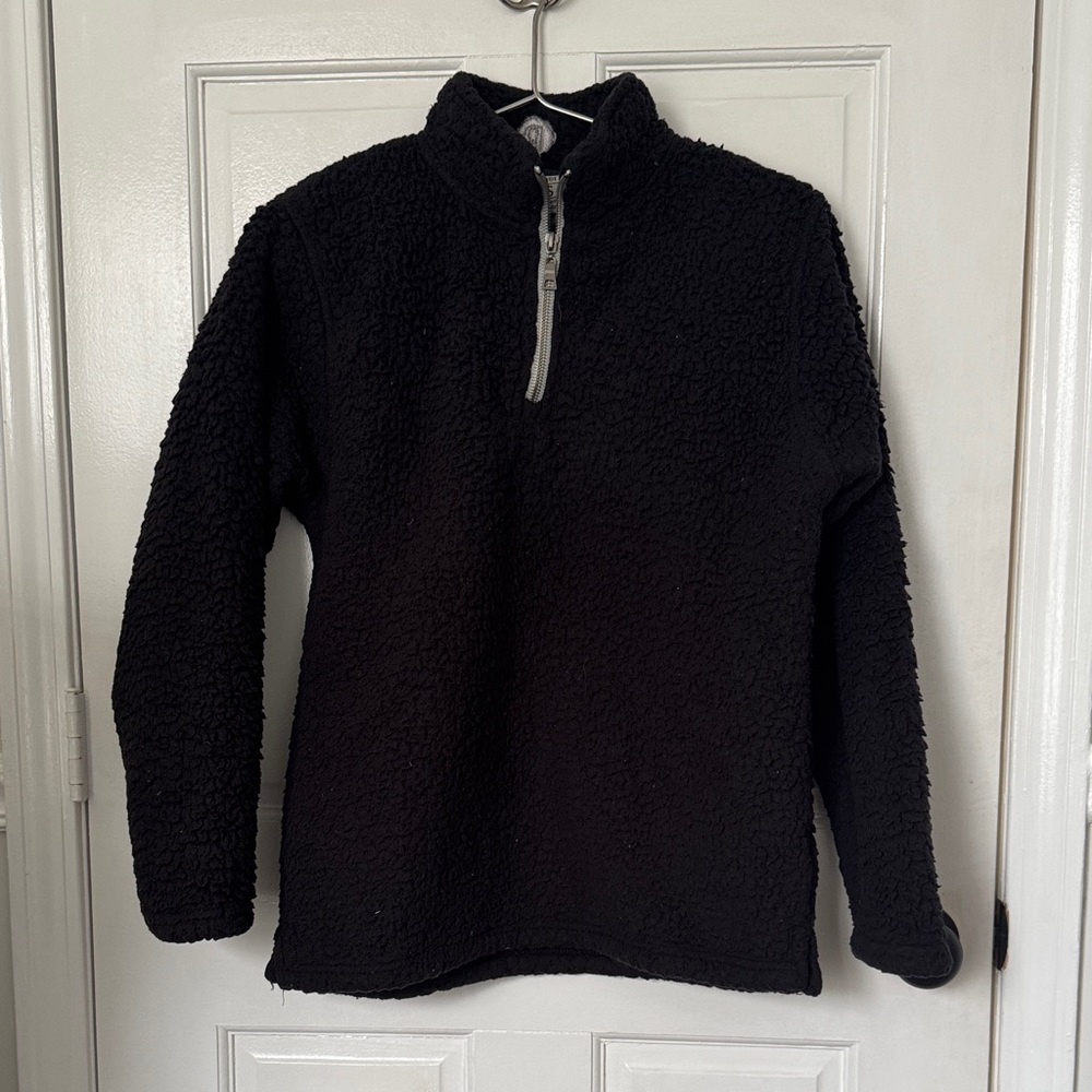 Pure Barre Black Sherpa Quarter-Zip Pullover